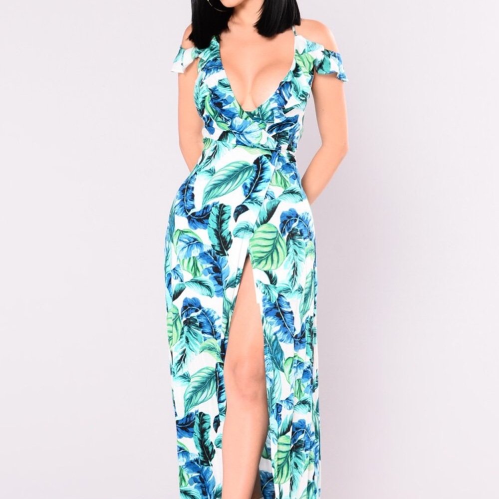 Topical Maxi Tie Dress